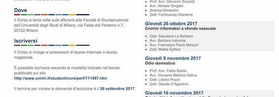 Corso di Perfezionamento in Criminalità Informatica e Investigazioni Digitali